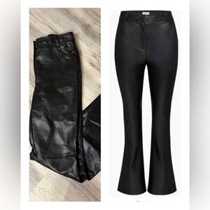 Aritzia Babaton Program Pant 
High Waisted Black Vegan Leather Flare Pants